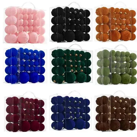 Juego de bolas navideñas de terciopelo, 4/6/8 cm, 46 unidades — foto del anuncio del proveedor